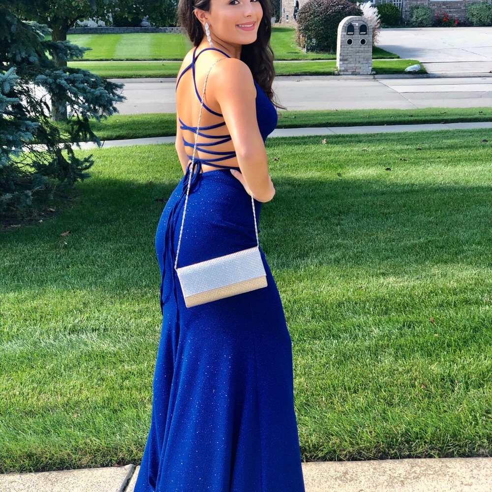 Full length Formal gown with open back